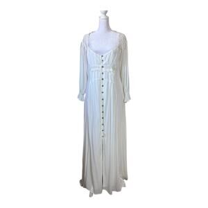 Free People Maxi Dress Medium White Lace Wedding Dainty Edwardian Ivory Romance